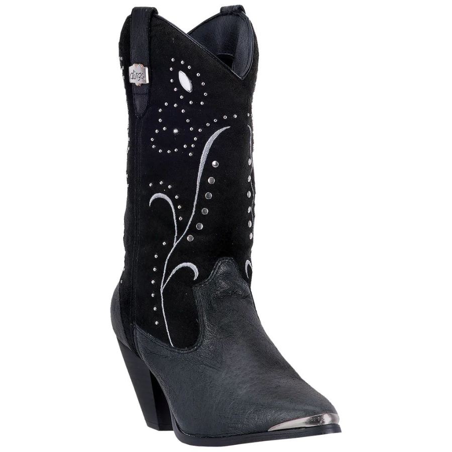 DINGO AVA LEATHER BOOT-BLACK - Click Image to Close