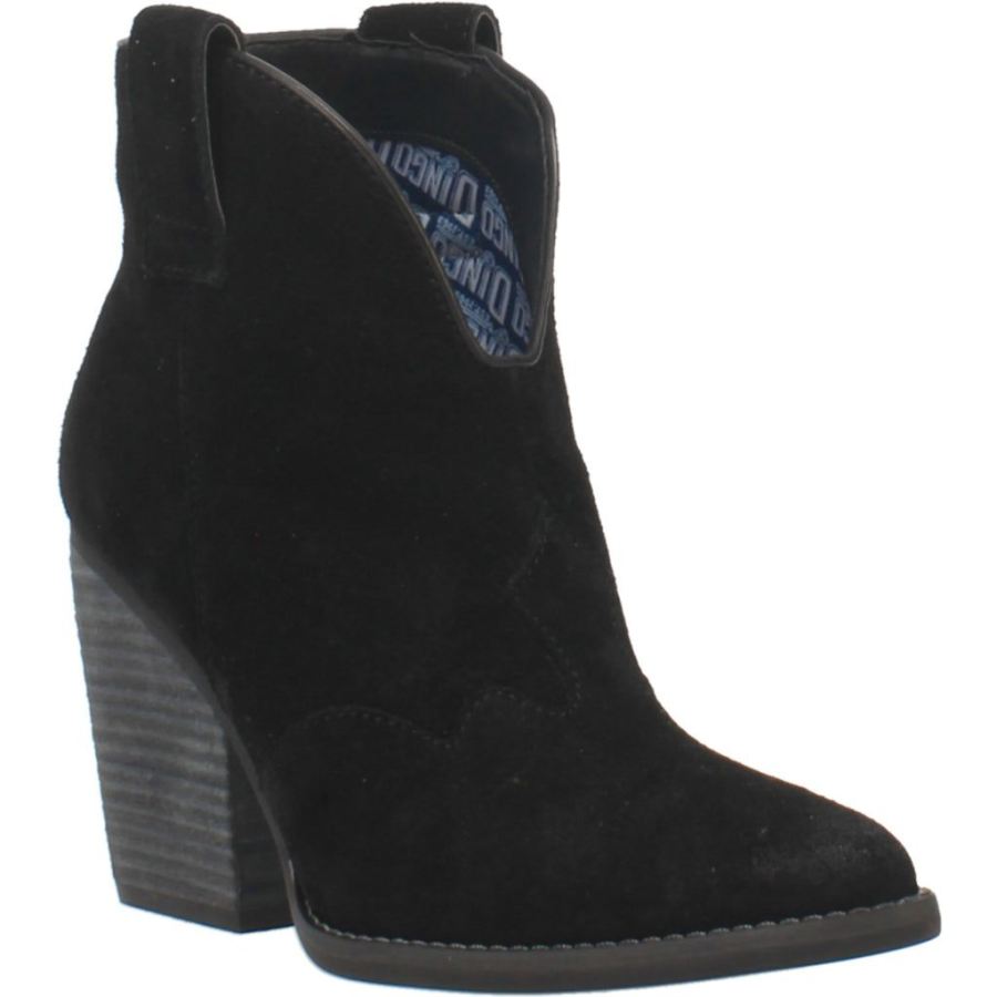 DINGO FLANNIE LEATHER BOOTIE-BLACK