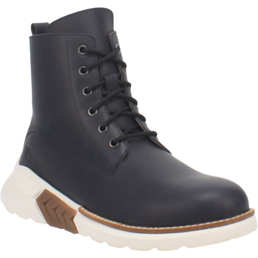 DINGO BLACK TOP LEATHER BOOT-NAVY - Click Image to Close