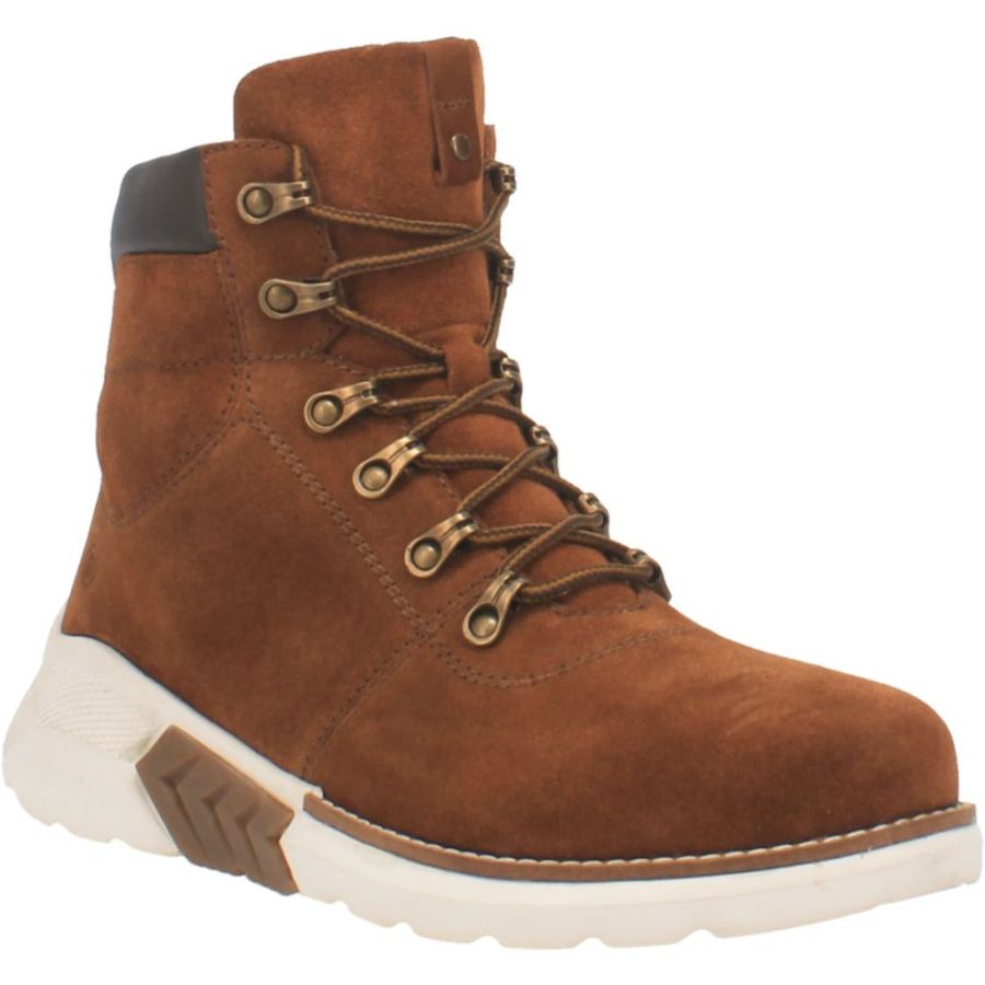 DINGO TRAFFIC ZONE LEATHER BOOT-WHISKEY