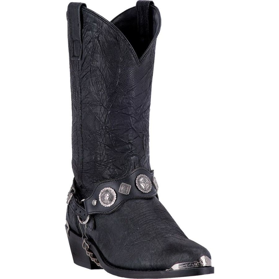 DINGO SUITER LEATHER HARNESS BOOT-BLACK