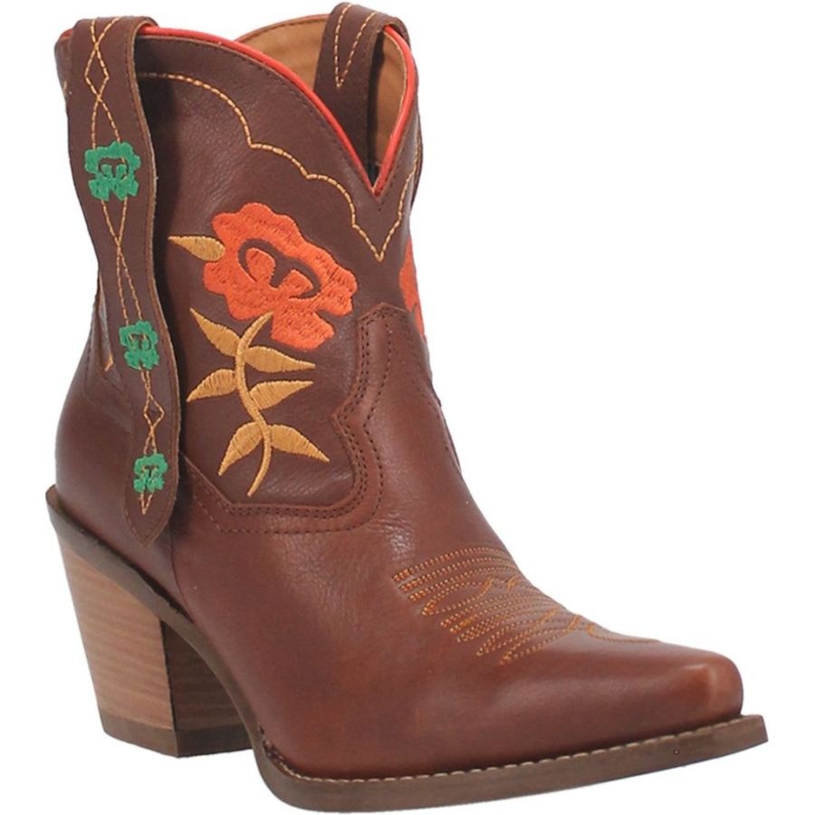 DINGO PLAY PRETTY LEATHER BOOTIE-TAN - Click Image to Close