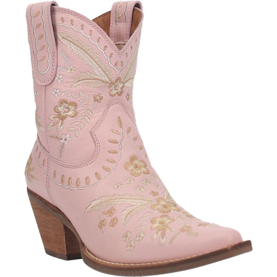 DINGO PRIMROSE LEATHER BOOTIE-PINK - Click Image to Close