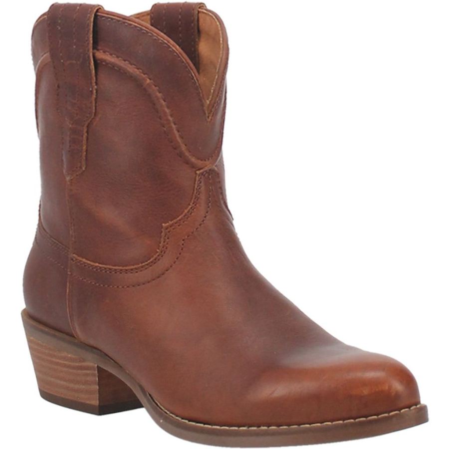 DINGO SEGUARO LEATHER BOOTIE-BROWN - Click Image to Close