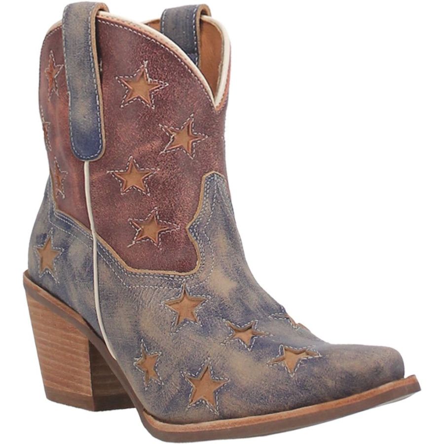 DINGO LIBERTY LEATHER BOOTIE-BLUE