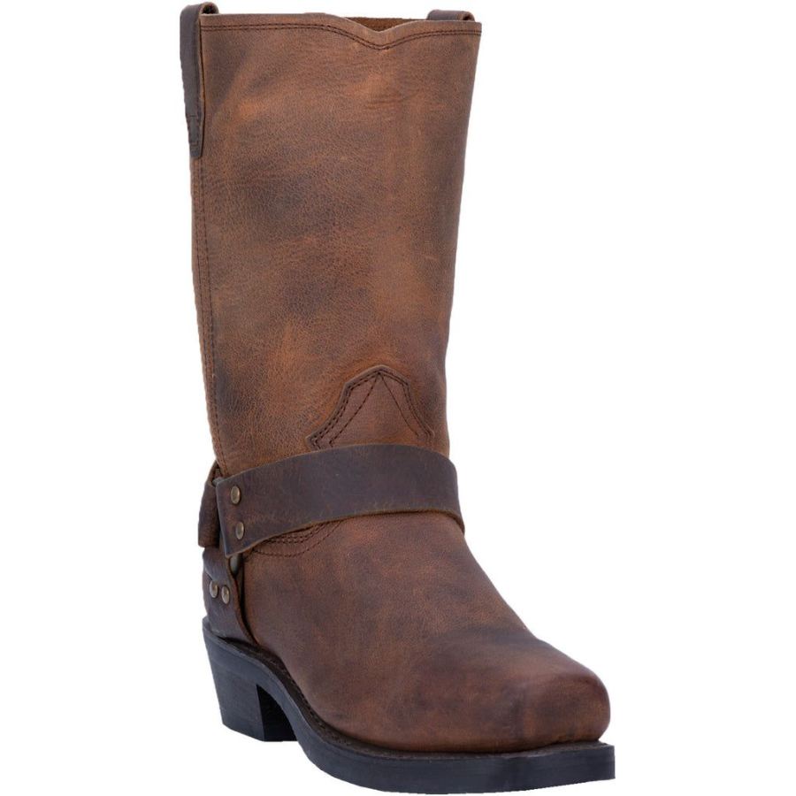 DINGO DEAN LEATHER HARNESS BOOT-DARK BROWN - Click Image to Close