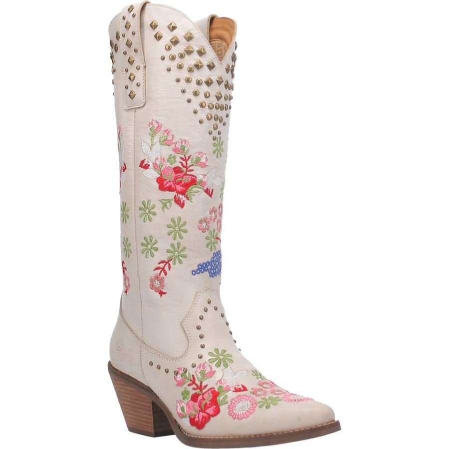 DINGO POPPY LEATHER BOOT-WHITE