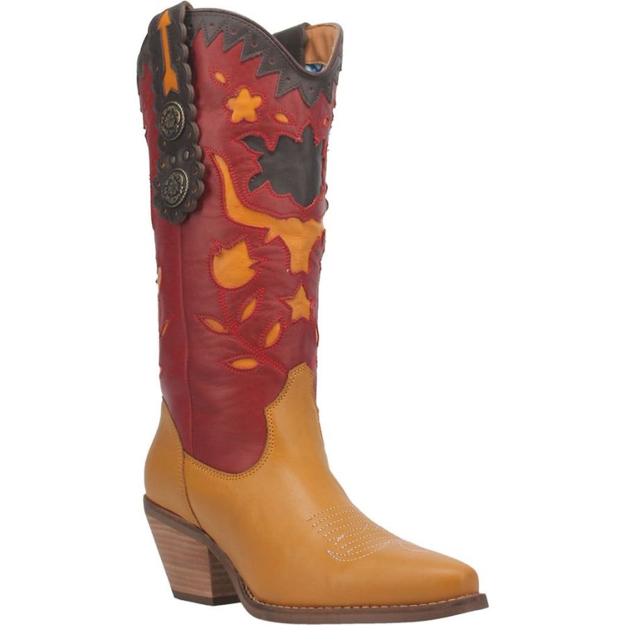 DINGO LOVE ROCKS LEATHER BOOT-TAN