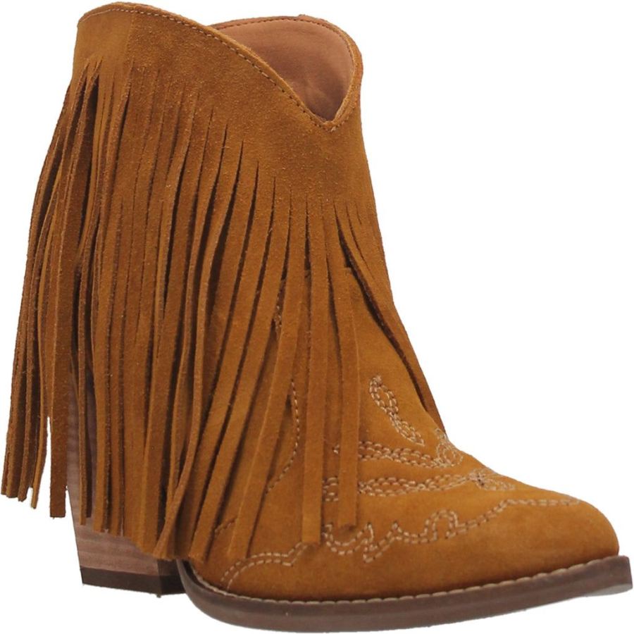 DINGO TANGLES LEATHER BOOTIE-MUSTARD - Click Image to Close