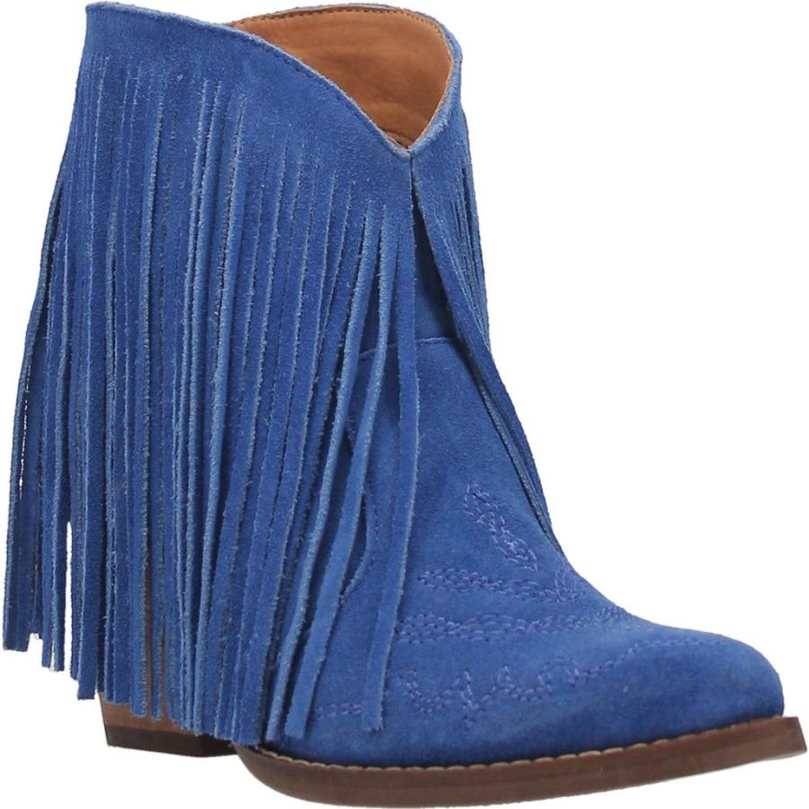 DINGO TANGLES LEATHER BOOTIE-BLUE - Click Image to Close