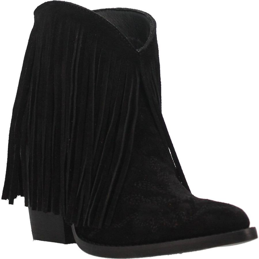 DINGO TANGLES LEATHER BOOTIE-BLACK