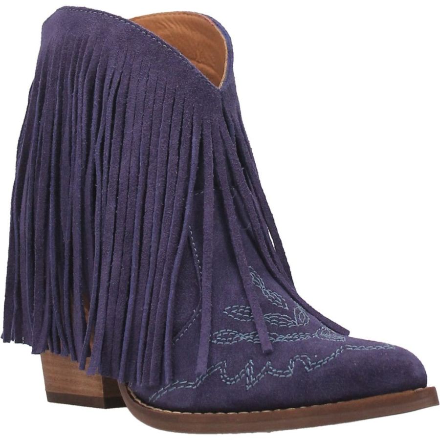 DINGO TANGLES LEATHER BOOTIE-PLUM - Click Image to Close