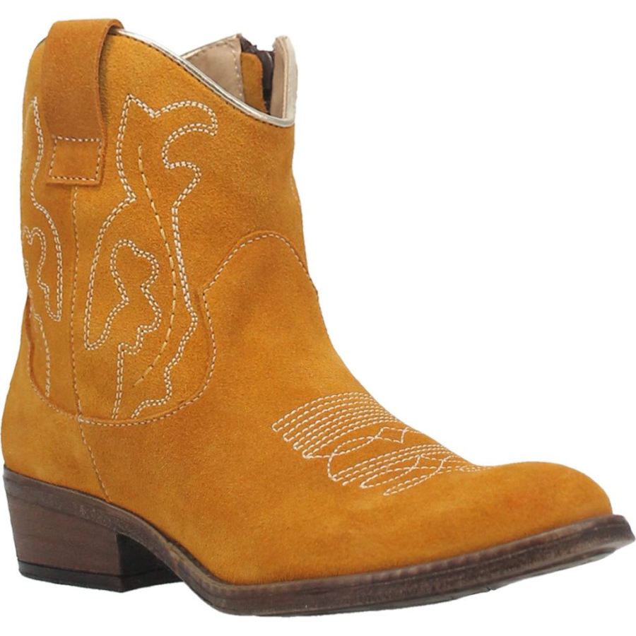 DINGO DAISY MAE LEATHER BOOTIE-MUSTARD