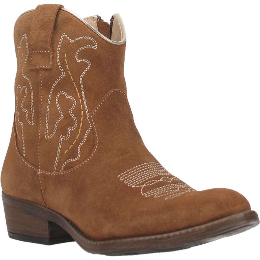 DINGO DAISY MAE LEATHER BOOTIE-CAMEL