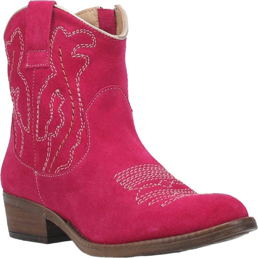 DINGO DAISY MAE LEATHER BOOTIE-FUCHSIA