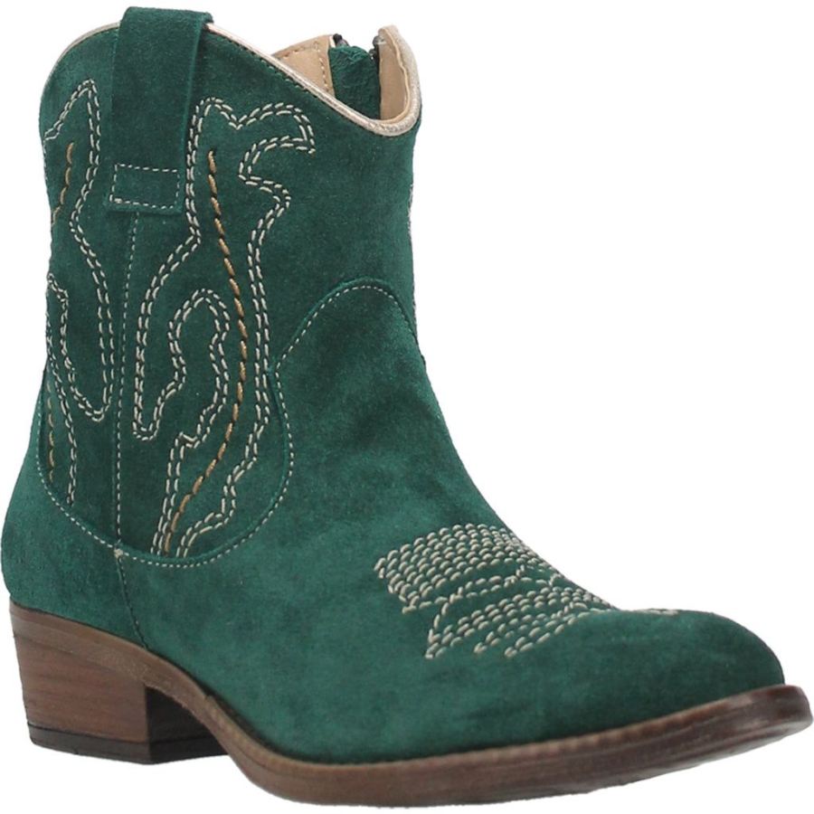 DINGO DAISY MAE LEATHER BOOTIE-GREEN - Click Image to Close