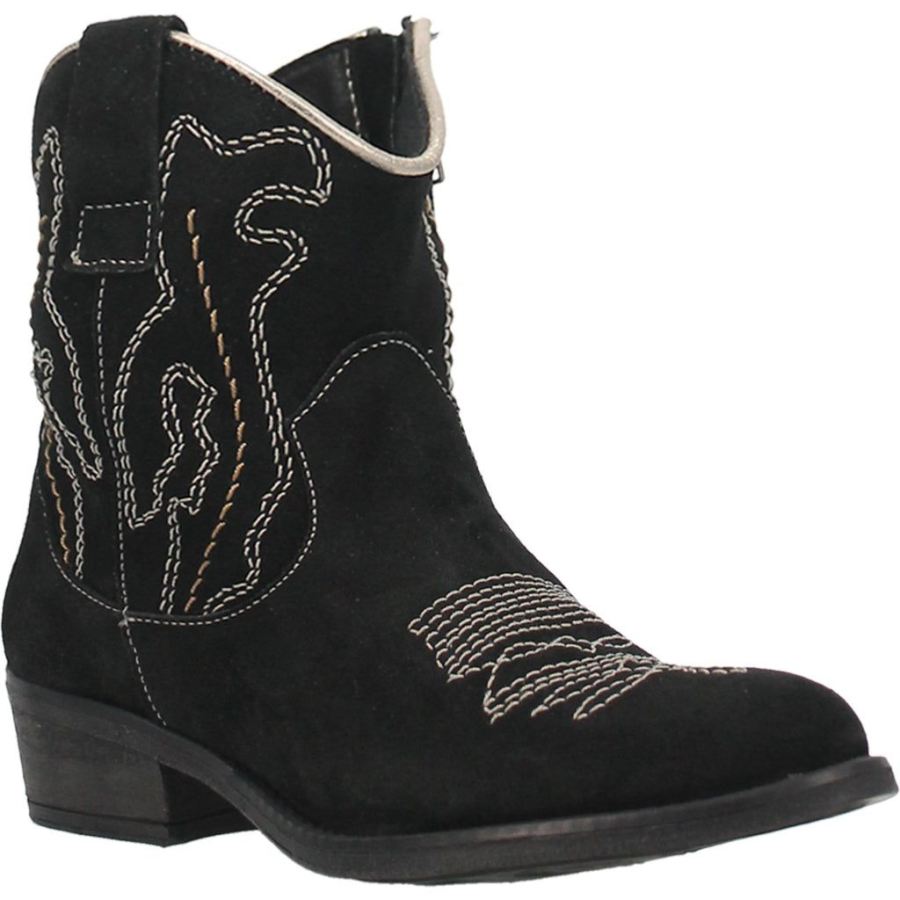 DINGO DAISY MAE LEATHER BOOTIE-BLACK