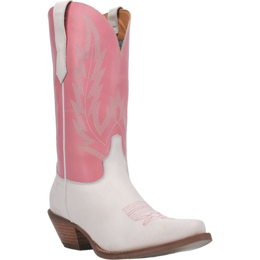 DINGO HOLD YER HORSES LEATHER BOOT-PINK - Click Image to Close