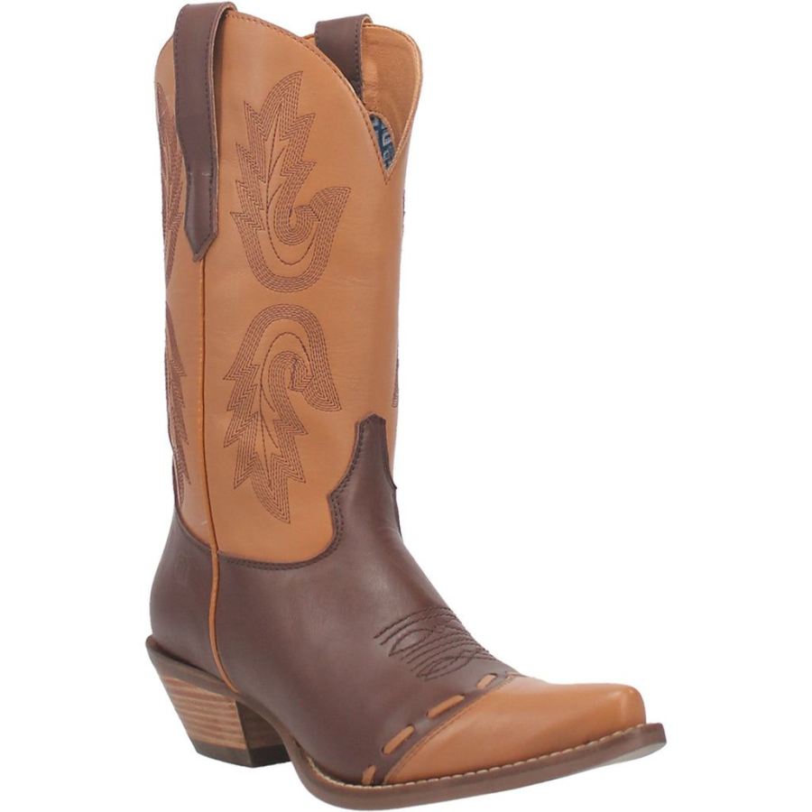 DINGO TAKE ME HOME LEATHER BOOT-CAMEL - Click Image to Close