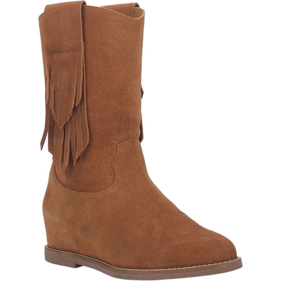 DINGO KELSEY LEATHER BOOTIE-CAMEL - Click Image to Close