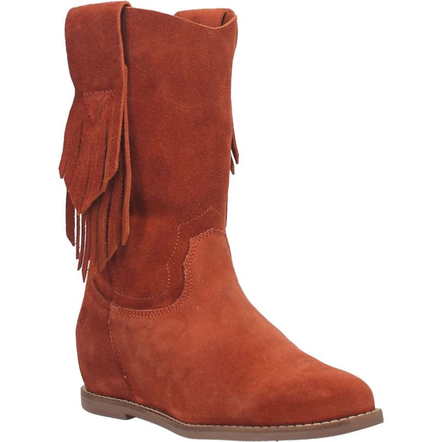 DINGO KELSEY LEATHER BOOTIE-RUST