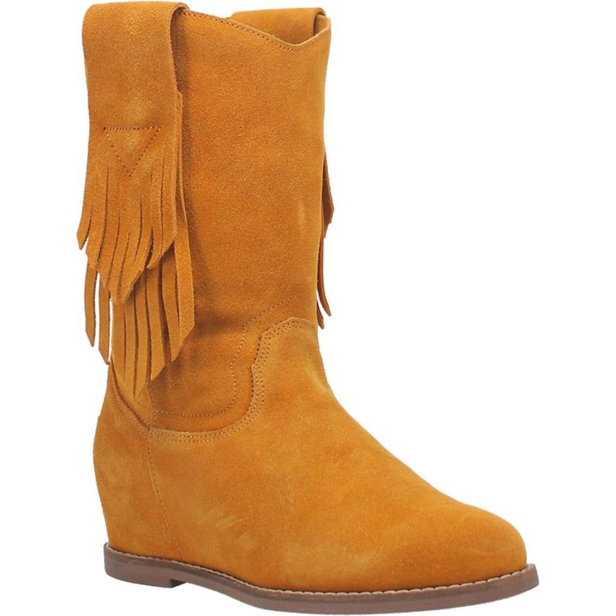 DINGO KELSEY LEATHER BOOTIE-MUSTARD