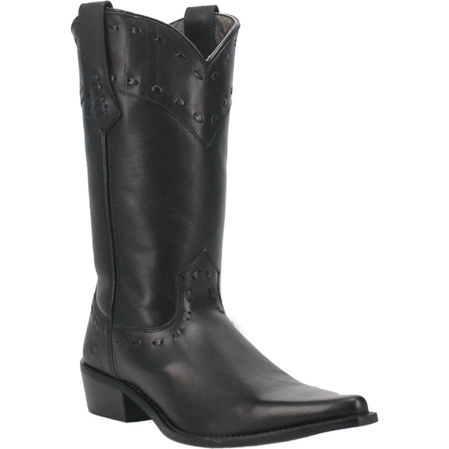 DINGO STAGECOACH LEATHER BOOT-BLACK - Click Image to Close