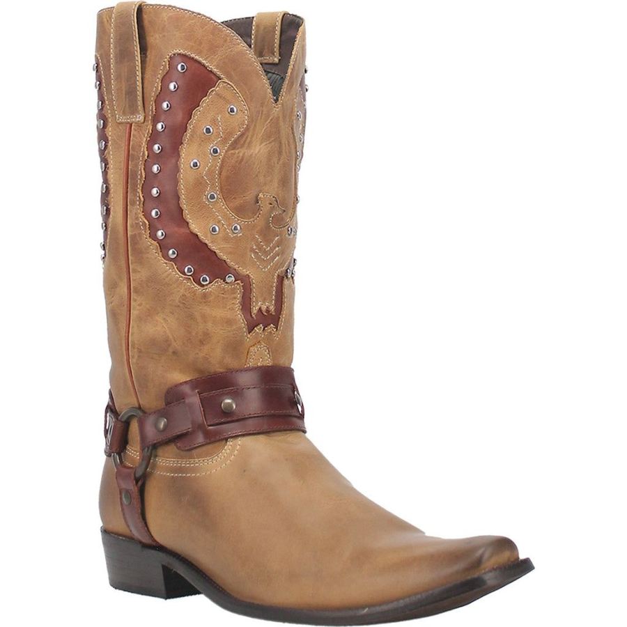 DINGO WAR EAGLE LEATHER BOOT-NATURAL - Click Image to Close
