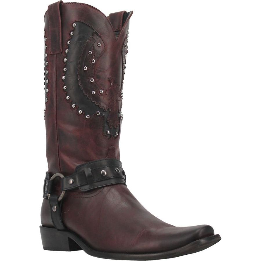 DINGO WAR EAGLE LEATHER BOOT-BURGUNDY - Click Image to Close