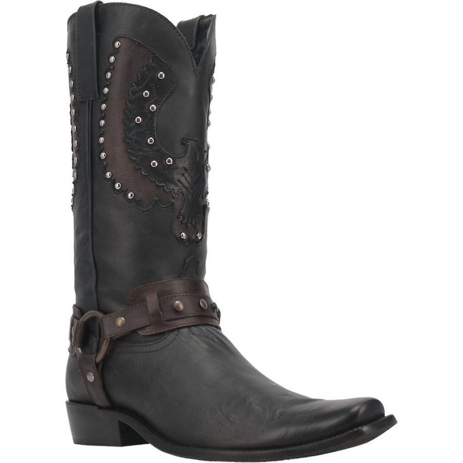 DINGO WAR EAGLE LEATHER BOOT-BLACK