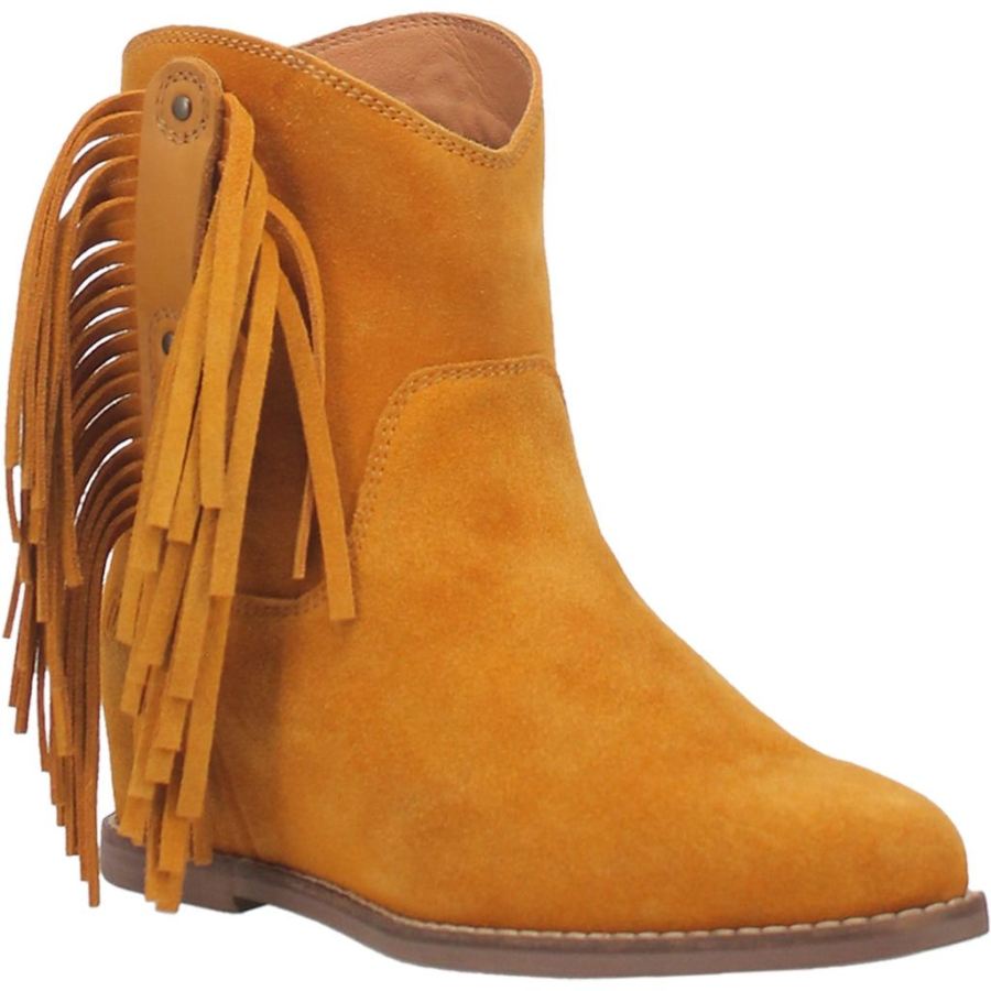 DINGO KAYCE LEATHER BOOTIE-MUSTARD - Click Image to Close