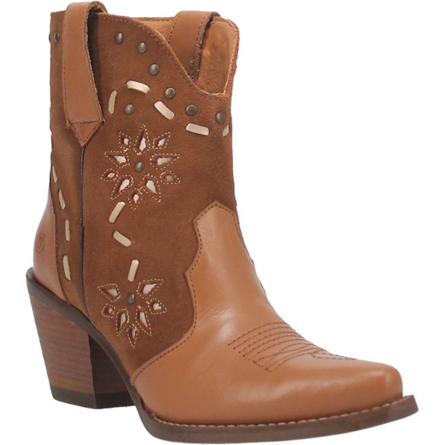 DINGO OLD TOWN LEATHER BOOTIE-CAMEL