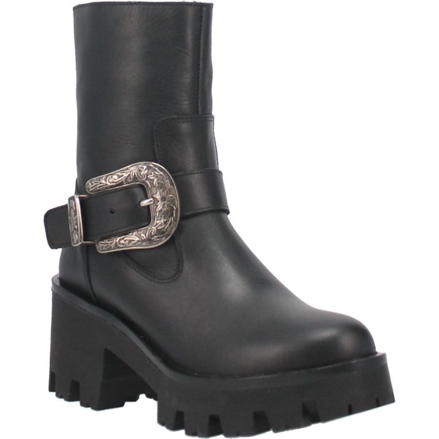 DINGO BOOT HILL LEATHER BOOT-BLACK - Click Image to Close