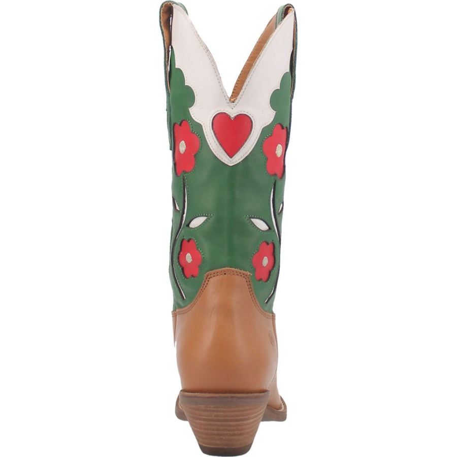 DINGO COMIN UP ROSES LEATHER BOOT-CAMEL