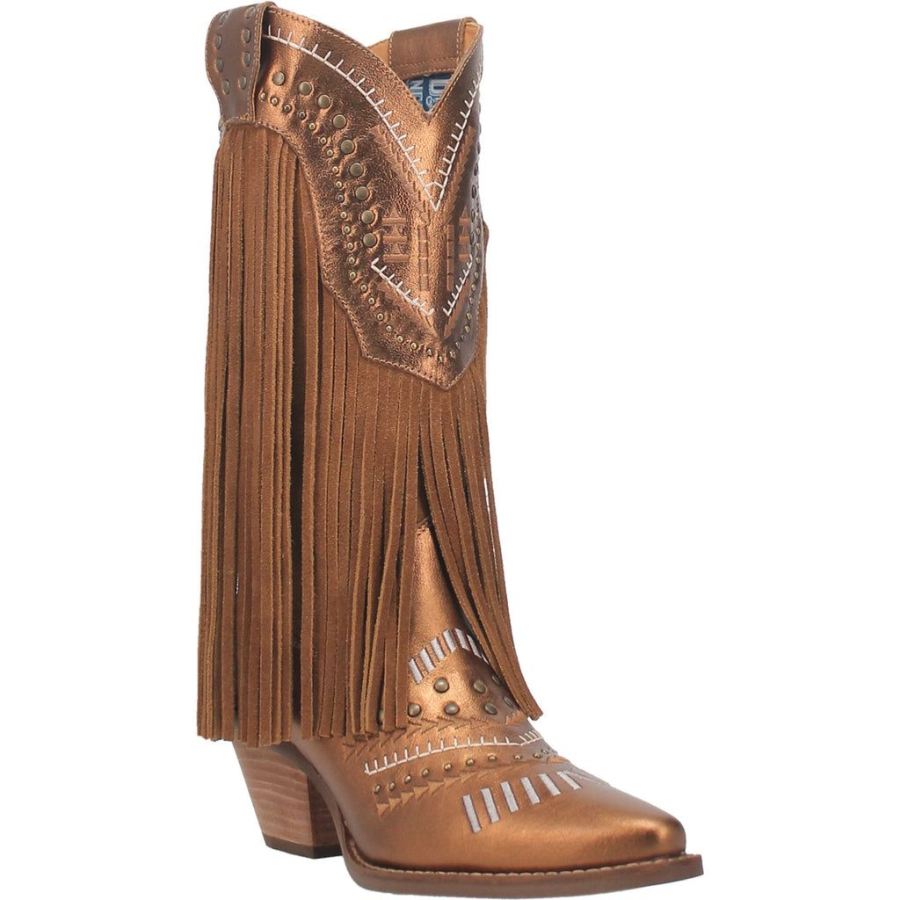 DINGO GYPSY LEATHER BOOT-BRONZE - Click Image to Close