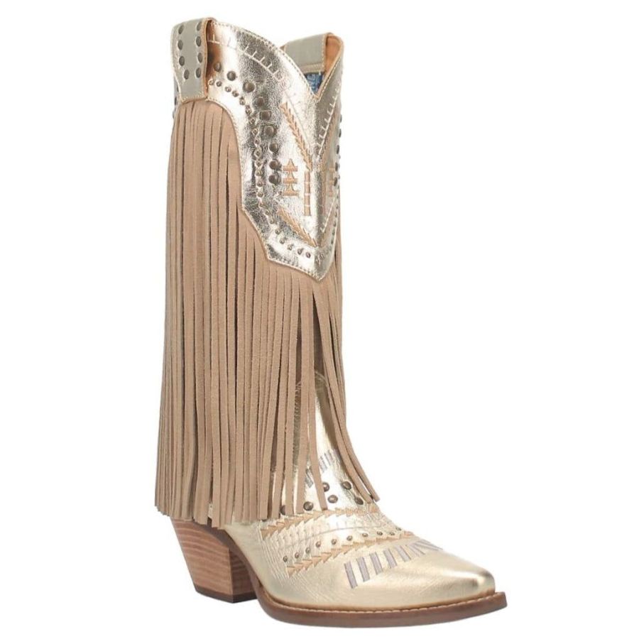 DINGO GYPSY LEATHER BOOT-GOLD - Click Image to Close