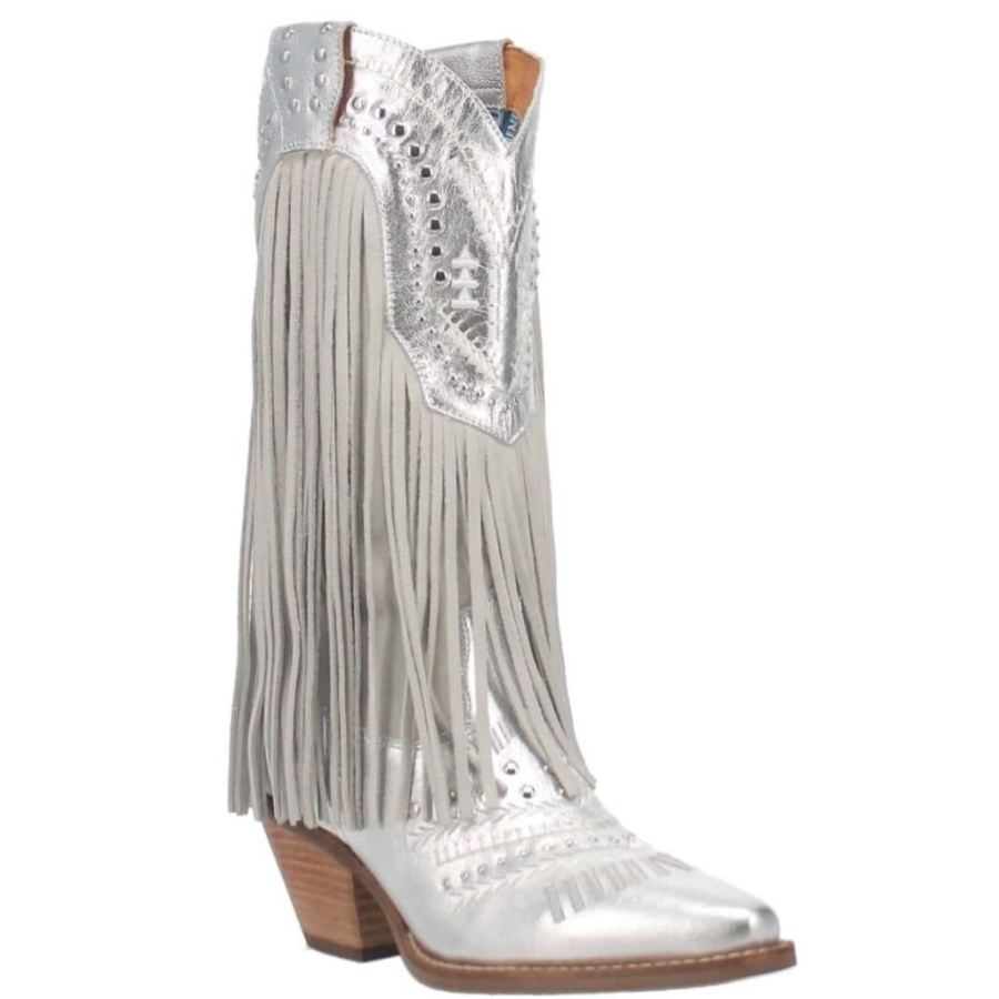 DINGO GYPSY LEATHER BOOT-SILVER