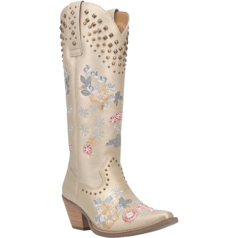 DINGO POPPY LEATHER BOOT-GOLD - Click Image to Close