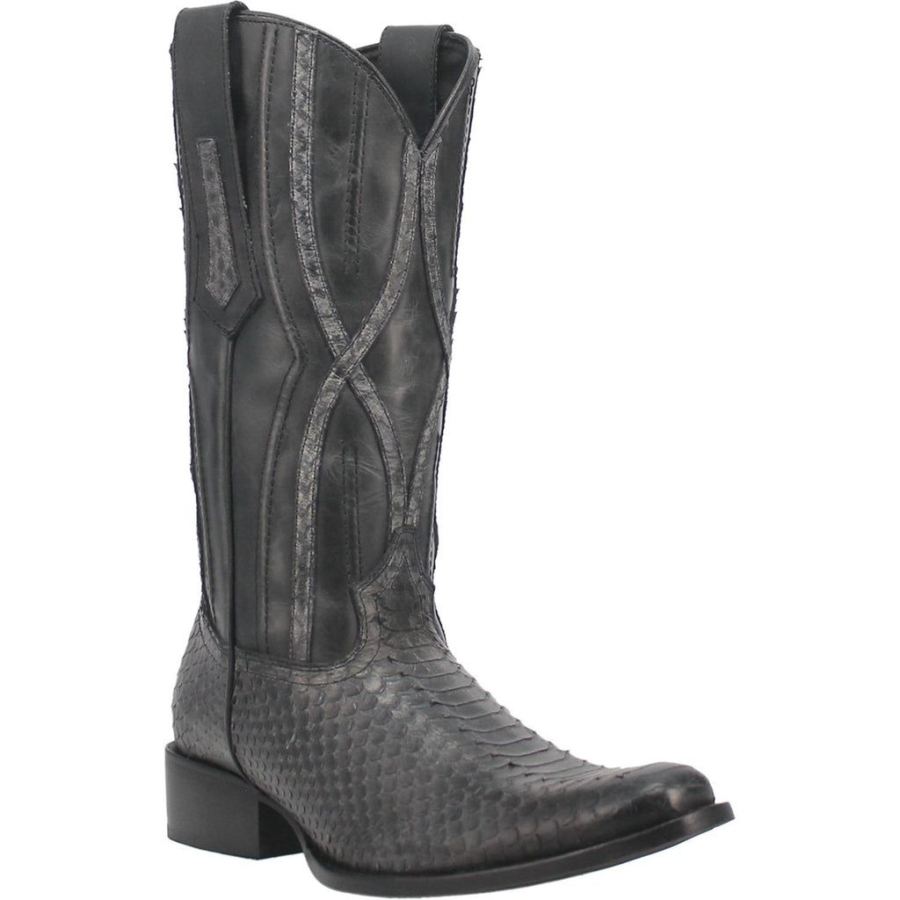 DINGO ACE HIGH LEATHER BOOT-BLACK - Click Image to Close