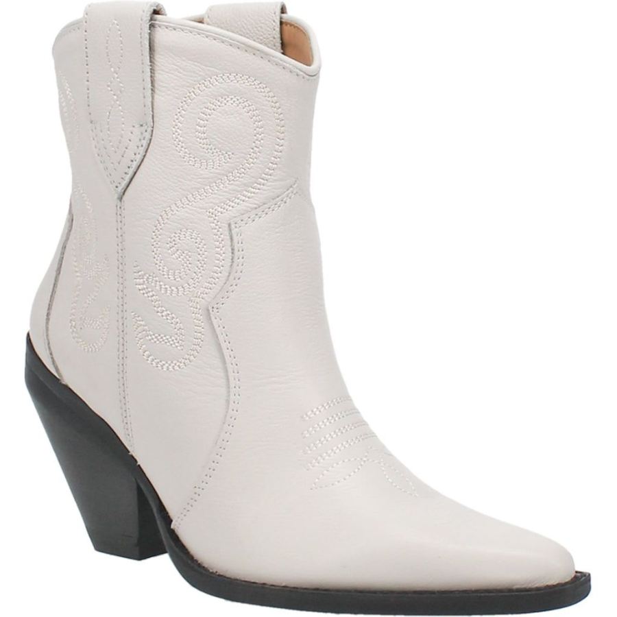 DINGO PRETTY N' PRISSY LEATHER BOOTIE-WHITE - Click Image to Close