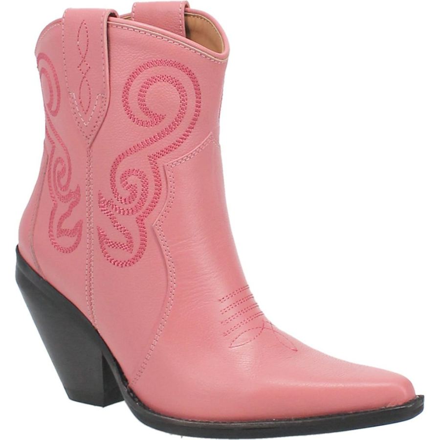 DINGO PRETTY N' PRISSY LEATHER BOOTIE-PINK - Click Image to Close