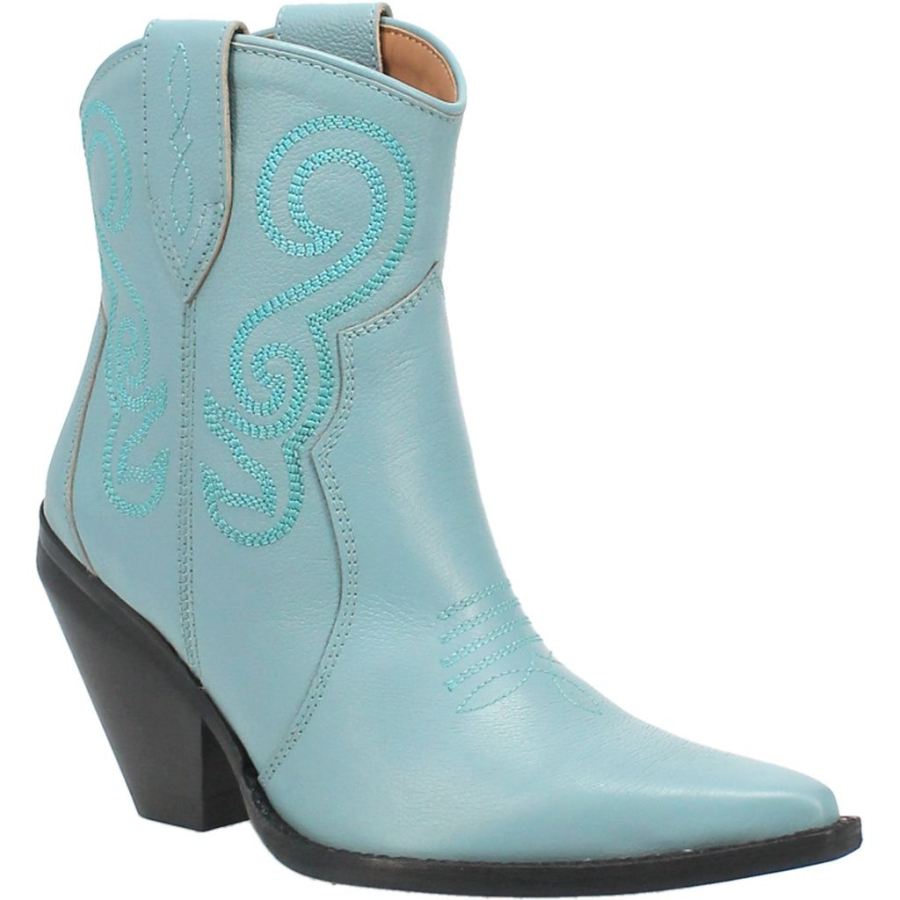 DINGO PRETTY N' PRISSY LEATHER BOOTIE-BLUE - Click Image to Close