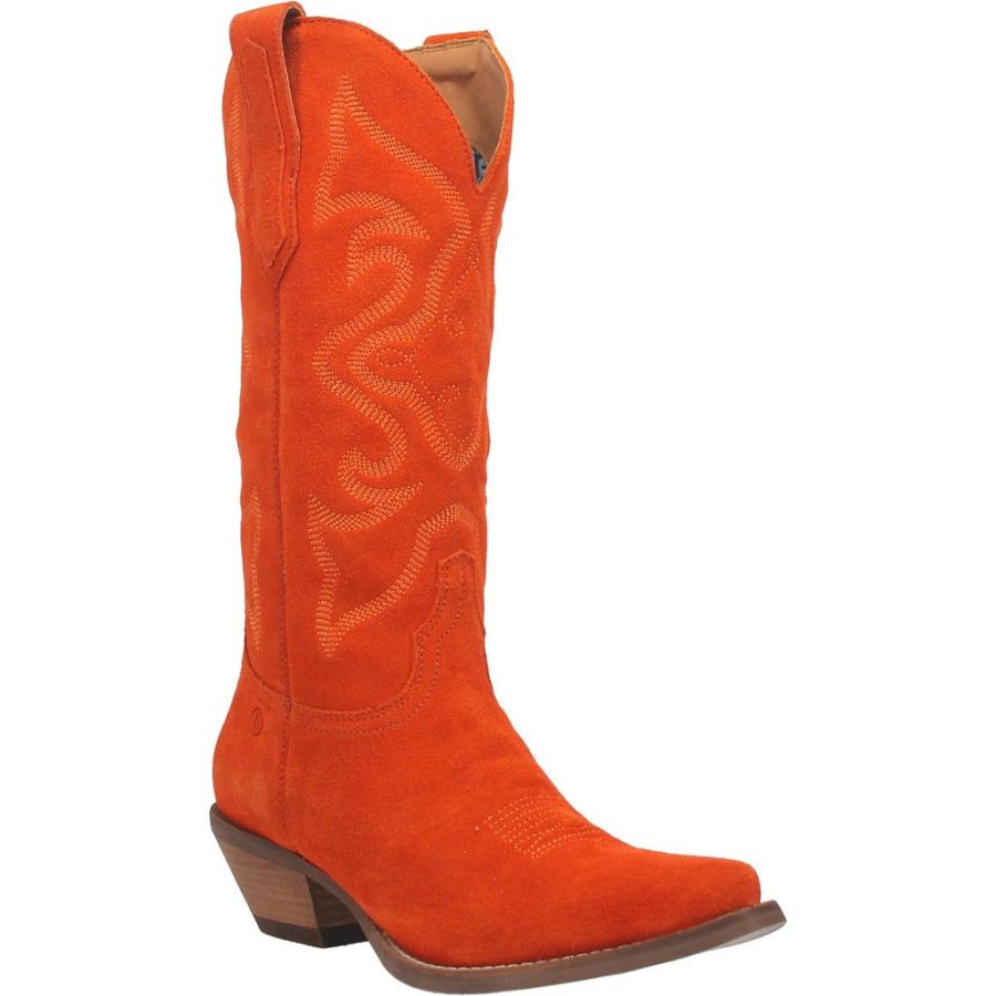 DINGO OUT WEST LEATHER BOOT-ORANGE - Click Image to Close