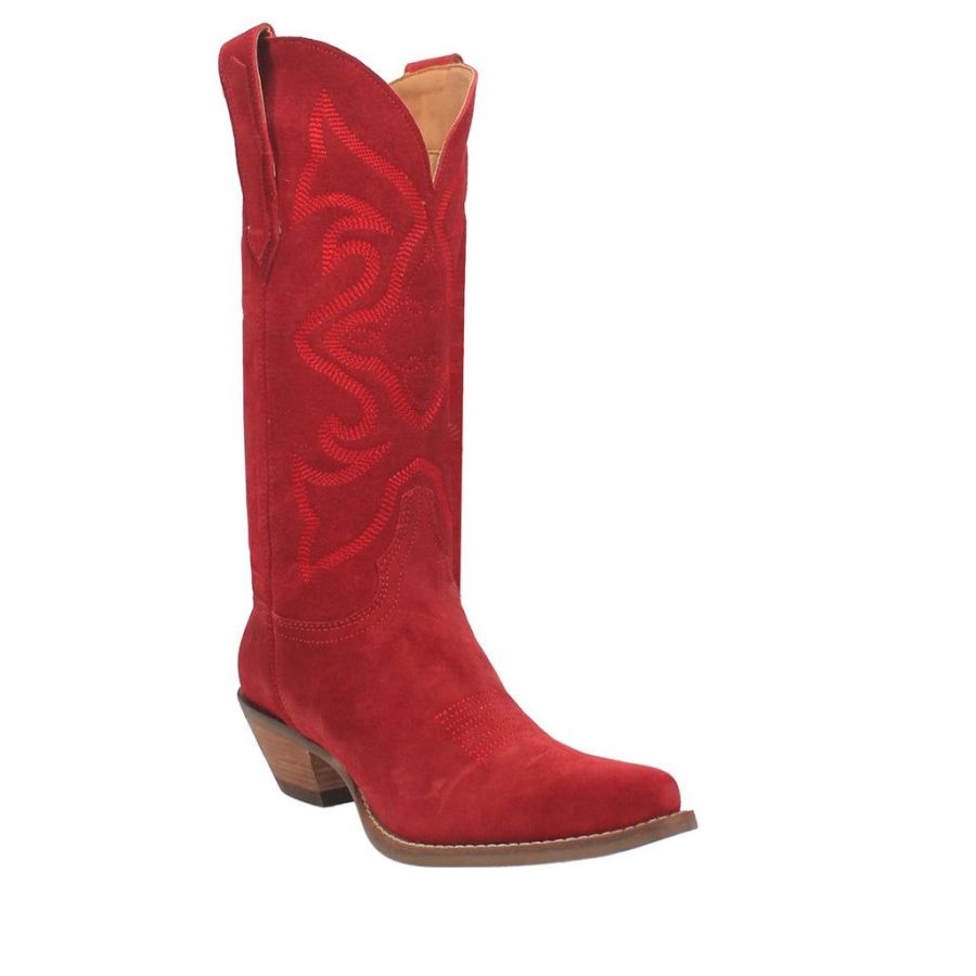 DINGO OUT WEST LEATHER BOOT-RED - Click Image to Close