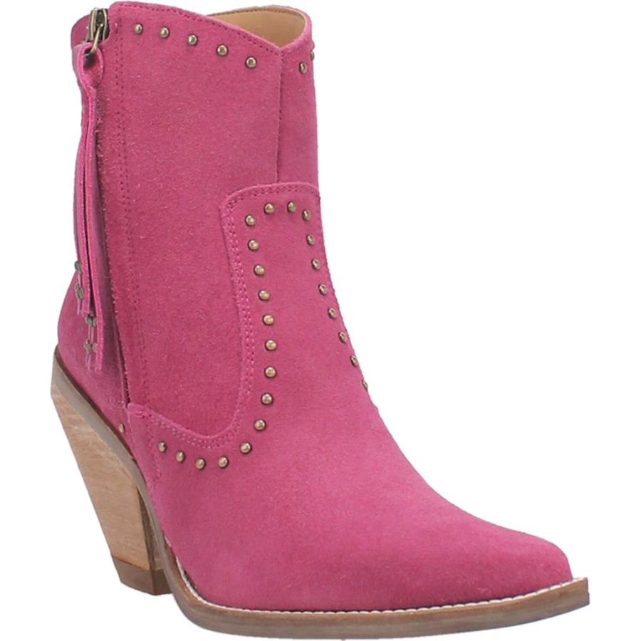 DINGO CLASSY N' SASSY LEATHER BOOTIE-FUCHSIA SUEDE