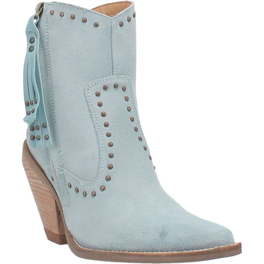DINGO CLASSY N' SASSY LEATHER BOOTIE-BLUE SUEDE