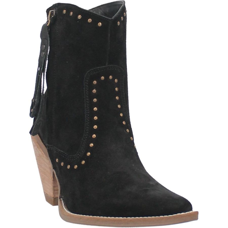 DINGO CLASSY N' SASSY LEATHER BOOTIE-BLACK SUEDE