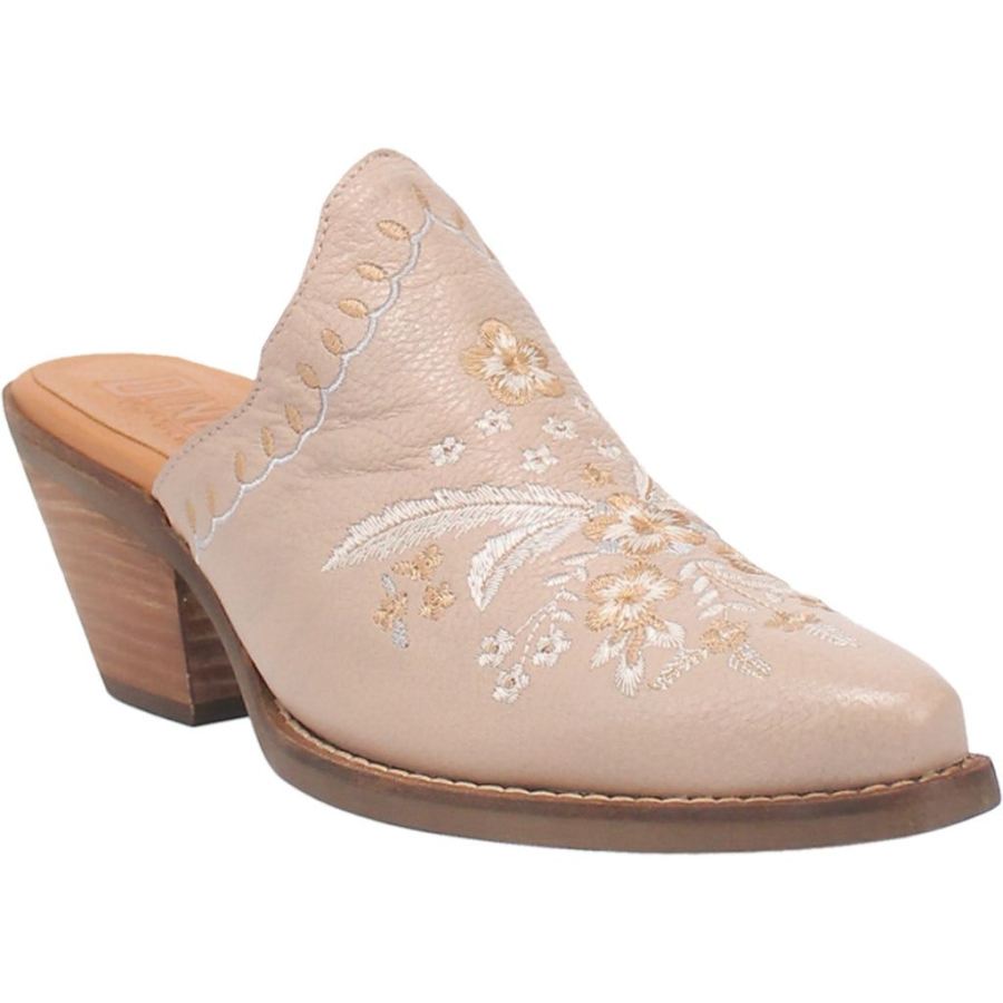 DINGO WILDFLOWER LEATHER MULE-SAND - Click Image to Close