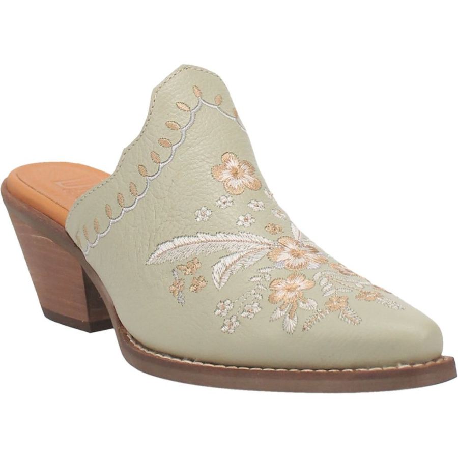 DINGO WILDFLOWER LEATHER MULE-MINT - Click Image to Close