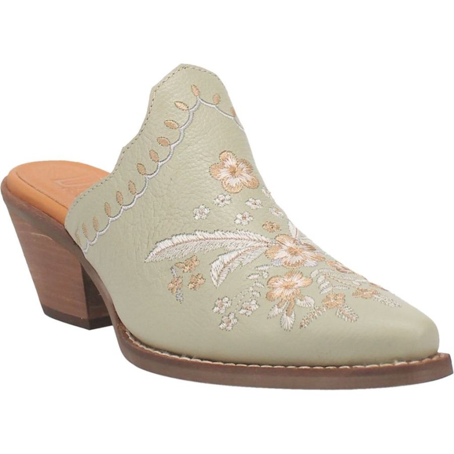 DINGO WILDFLOWER LEATHER MULE-MINT